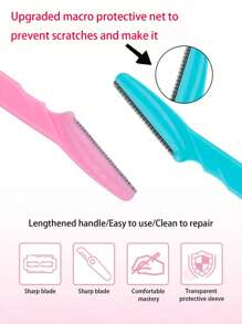 50 pezzi Set di rasoio e trimmer per sopracciglia, rimuovi calli, rasoio per capelli del corpo e viso, con lame lunghe e copertura di precisione, adatto per donne o uso da viaggio