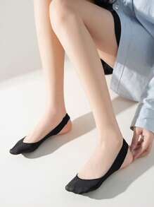 1/5 Pairs Invisible Boat Socks Women Summer Silicone Non-Slip Socks For High Heels Shoes Ice Silk Thin Half-Palm Suspender Sock