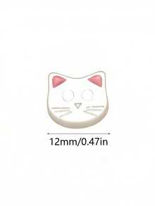 10/20 piezas (12MM) Botones lindos con orejas rosas, botones de dibujos animados de gatos pequeños para cárdigans, accesorios hechos a mano, botones decorativos. - Multicolor - Ver 5