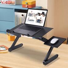 Laptop Stand, Height-Adjustable Folding Laptop Table, Laptop Stand, Laptop Stand With Mouse Tray, Suitable For Bed And Sofa - Black Style1 - View 1