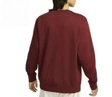 Nike 男士新款休闲宽松舒适圆领羊毛套头衫 - 酒紅色 - 查看 4