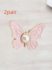 1Pair Butterfly Buckle Metal Waist Cincher, Adjustable Waist Fastener Clip Without Sewing, Pants Waist Reducer