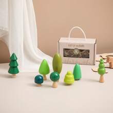 1 Set Wooden Forest Tree House Building Playset, Stacking Blocks Assembly Educational Toy,Baby Toys Wood,Doll House Wood,Educational Baby Toys