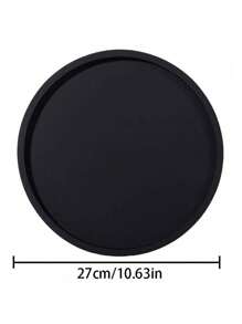 圆形硅胶浴室梳妆台收纳展示托盘，适用于梳妆台浴室，可存放香水乳液蜡烛化妆品首饰，水槽皂架收纳架，台面咖啡桌装饰收纳