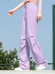 CAMEL CROWN Pantalon de parachutiste pour femmes, pantalon décontracté respirant, pantalon droit à séchage rapide pour assaut, pantalon ample pour randonnée et sports - Violet clair - Voir 2