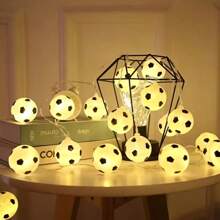 Essential For Fans, Football Shaped LED Light String, Bedroom Bedside Decorative Light, USB Battery Dual-Use, Children's Room Ambient Light, World Cup Themed Party Decoration - Football Light String - View 3