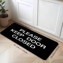 1Pc Black Door Mat With Interesting Letters Print Pattern, Classic Rectangle Quick-Drying Absorbent Polyester Carpet, Suitable For Indoor Outdoor Home Bedroom Bathroom Kitchen And Dining Room Decoration, Four Season Used Good For Gifts Party Supply Festival Holiday Courtyard Decor