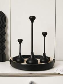 1 buc Suport de lumânare din lemn negru în formă de lacrimă, Suport minimalist pentru lumânări Wabi-Sabi și aromaterapie, Suport înalt romantic francez pentru lumânări, Potrivit pentru decorul casei, Suport de lumânări pentru sufragerie și sufragerie, Decor pentru evenimente și petreceri de nuntă, Cadou