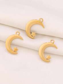 3 件不锈钢月亮吊坠配件 18K 镀金月亮吊坠适用于 DIY 珠宝制作用品配件 - 吊墜 - 查看 13