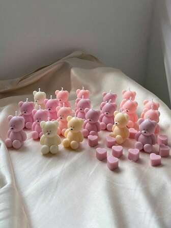 9/4 ชิ้น ตุ๊กตาหมีน้อยน่ารัก DIY เทียนหอม ของขวัญวันจบการศึกษา วันเกิด, ตกแต่งห้อง, บรรยากาศในบ้าน