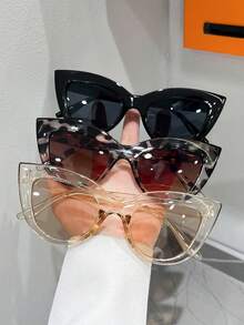 1副/3副男女通用全框猫眼时尚太阳镜，适合度假、驾驶、运动、旅行、海滩、街头、钓鱼、户外活动、高尔夫、节日、郊游、徒步旅行、街头时尚配饰、派对等场合。 - 彩色 - 查看 7