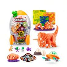 Spin Master Pudełko z niespodzianką Smashers Dino kontra Obcy, kolekcjonerskie zabawki i gadżety, ponad 25 niespodzianek, prezent w postaci jajka-niespodzianki, zabawa dla chłopców i dzieci
