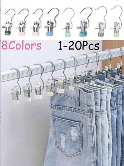 10pcs/20pcs Multifunctional Single Hook Clip, Suitable For Pants, Skirts, Dry Windproof Hook Clip, Organizer That Saves Family Space, Suitable For Bedrooms, Wardrobes, Wardrobes, Homes, Dormitories, And Back To School Season