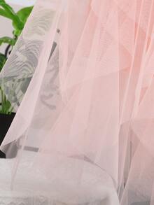 1pc Women's Asymmetrical Ruffle Layered Cake Skirt, Mesh Puff Skirt - Coral Pink - View 4