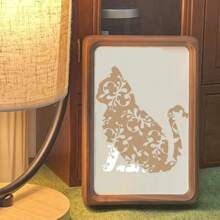 1pc A4 Size Cat Art Stencil - Washable, Reusable Plastic Stencil For Fabric Printing, Wall Painting, And Craft Making - Ideal For DIY Projects, Craft Stencil | Cat Silhouette | Washable Stencil,Back To School,School Supplies - Milky - View 9