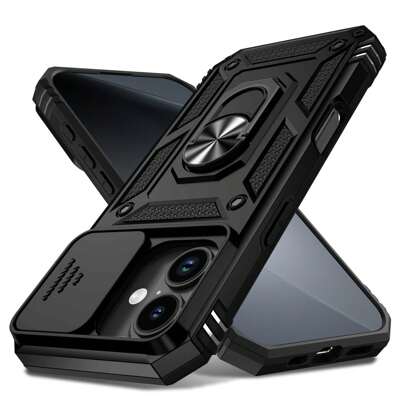 Capa de celular com suporte de anel giratório de 360 graus, proteção de lente, capa anti-queda e à prova de choque compatível com Apple 11/12/13/14/15/16 Pro Max, Galaxy S22/23/24/25+ UA04/A05/A14/A15/A24/A25/A34/A54 SA56/A36/A26, à prova d'água e resistente a arranhões