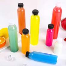 1 buc sticlă transparentă din plastic, sticlă goală de apă minerală, sticlă de băuturi, sticlă de ceai cu lapte la pachet, sticlă de suc pentru influenceri, sticlă multifuncțională (capac de sticlă aleatoriu) - Multicolor - Vizualizare 6