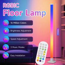 1.5m RGB LED Floor Lamp With Dynamic Lighting Modes, Neon Lights, Wall Mounted Disco Lighting Synchronized With Music For Living Room, Bedroom, Party, USB Powered Smart Floor Lamp With RGB Color Changing, Plastic Lampshade DIY Shape, Suitable For Stage, KTV, Bedroom, Study, Living Room, Wardrobe, Display Cabinet, Showroom, Store, Gallery, Corridor, Dining Room, Clothing Store, Bar - Floor-standing Atmosphere Lamp DIY RGB Dimmable - View 14