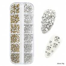 Conjunto de strass de cristal superbrilhante, tecido, arte de unhas e decoração de fantasias - joias de resina de alta reflexão, perfeito para designers de moda, cosplayers e estilistas de noivas, ótimo para presentes de Natal e Halloween, suprimentos para unhas à prova d'água e hipoalergênicos, pingentes para unhas - Multicolorido - Ver 14