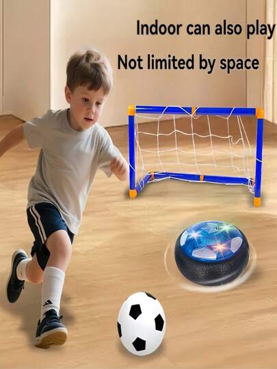 1 pieza Balón de fútbol flotante con luz y música, juguete interactivo para padres e hijos, juego competitivo para interiores/exteriores, regalo para niños/niñas, temporada de regreso a clases