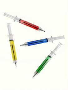 2pcs/3pcs/5pcs Random Gel Pen With Syringe, Novel Stress Relief Signature Ball Pen, Suitable For Nurses, Doctors, And Students