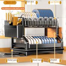 Plate Rack, Kitchen Tableware Draining Rack, Chopstick & Cup Holder