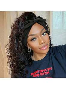 Plain    Polyester    Knot    1pcs Black Bow Design Extra Wide Headbands, Women Non-Slip Headwraps, Hair Accessories Turban For Workout, Made Of Polyester Fiber, Hairband - Màu vàng - Xem 5