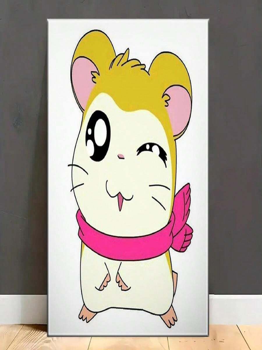 1pc 30*40cm(12*16inch)HamtaroFrameless Wall Art, Unique Creative Decoration, Mainly Made Of Canvas For Living Rooms, Bedrooms, Offices, Dining Rooms, Perfect Gifts And DecorationsWSY7301708 - 白色 - 查看 1