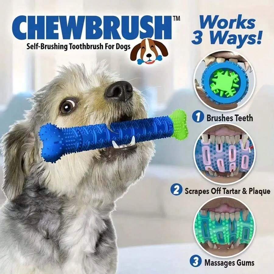 1 pieza Palito masticable duradero para la salud dental de mascotas - Juguete de limpieza dental para perros y gatos de color azul y verde, hecho de material de goma termoplástica, apto para todas las razas, promueve una masticación saludable y tiempo de juego