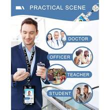 Funny Positive Work ID Badge Holder With Lanyard And Retractable Clip Cute Flowers Breakaway Lanyard For Name Badge Holder For Teacher Nurse Doctor School Student Office Gift-624199