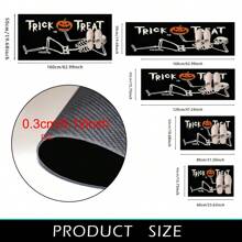 1 件装骷髅印花防滑厨房垫，花卉图案防滑地毯，适用于节日派对装饰，速干地毯，适用于厨房、走廊、浴室、洗衣房、万圣节装饰、家居装饰万圣节派对 - 彩色 - 查看 9