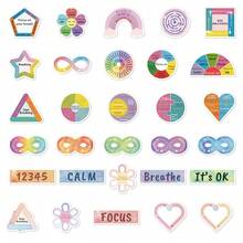 60Pcs Calm Strips Anxiety Stickers Calm Stickers Sensory Stickers Aesthetic Stickers Graffiti Stickers Inspirational Stickers Vinyl Waterproof Stickers For Journaling Computer Scrapbook Luggage Water Bottle Phone - B - View 10