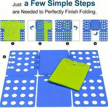 Adjustable Plastic Clothing Folding Board For Precise Shirt Folding - Multi-Hole Ergonomic Layout To Create Uniform Garments, Ultimate Home Organization Tool For Wardrobe Storage, Versatile Laundry Room Accessory With Bright Blue Folder Design, Lightweight Durable Folding Aid For Tidy Closet, Quick Laundry Prep, Space-Saving Solution For Clothes Care And Efficient Capsule Closet Management, Practical Folding Companion For Everyday Domestic Use - Multicolor - View 3