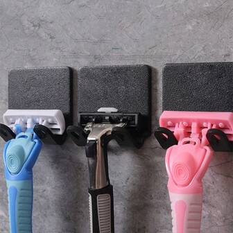 1pc/3pcs Razor Holder Hook, Shaver Storage Rack, Kitchen Hanger, Clothes Hanger, No Drilling Required