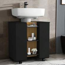 Horus Bathroom Cabinet With Sink Column - 黑色 - 查看 1