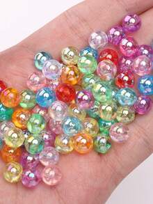 900颗/盒 6/8毫米透明多色圆形亚克力散珠隔珠适用于珠宝制作DIY手链项链配件，带24格收纳盒 - 套盒裝 - 查看 4