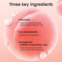 30ml Sérum de Niacinamida 70% de Pêssego, com Vitamina B12, Clareador, Uniformizador de Tom, Limpeza de Poros, Hidrata a Pele, Essência Hidratante para o Rosto, para Pele Opaca com Textura, Cuidados da Pele Coreana Tipo Pele de Vidro