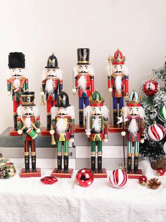 1pc, 30cm Christmas Nutcracker Figurine, Wooden Soldier Desktop Decor, Christmas Decoration, Home Decor, Christmas Party Supplies Christmas Decorations Room Decor Winter Christmas Decorations Home Christmas Gifts Christmas Decor