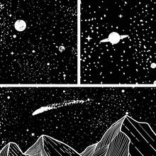 Local Shipping 2025 New   Black And White Tapestry Starry Night Mountain Tapestries For Bedroom Aesthetic Moon And Stars Tapastry's Wall Hanging Dark Nature Forest Wall Tapestry For Living Room Dorm (48'' * 36'') - 黑暗的 - 查看 4