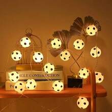 Essential For Fans, Football Shaped LED Light String, Bedroom Bedside Decorative Light, USB Battery Dual-Use, Children's Room Ambient Light, World Cup Themed Party Decoration - Football Light String - View 4