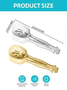 1pc Reusable Food Tong With Flower Pattern For Snack, Cake, Salad, Pastry, Bread, Fruit, Meat, Cookware, Spaghetti Clips With Gold And Silver Option, Multi-Functional Kitchen Utensils, Kitchen Supplies, Kitchen Accessories, Kitchen Stuffs For Home - - - View 6