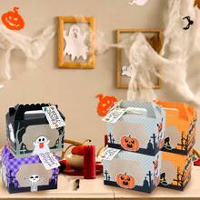 10/20 Packs Decorative Halloween Candy Treat Boxes Durable Goodie Wrapping Box Reusable Snack Packaging Container For Garden Indoor Halloween Trick Or Treat Party Favors Supplies