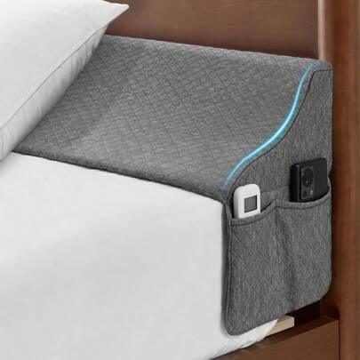 King Size Bed Wedge Pillow For Headboard Bed Gap Filller Mattress Gap Filler 07 Wedge Pillow Headboard Triangle Foam Pillows Wedges Between Headboards Mattress (Grey76x10x6)