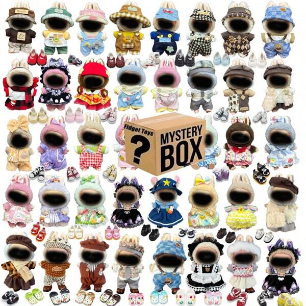 6pcs Labubuu Plush Doll Clothes & Accessories - Blind Box Doll - Over 1000 Styles - 3% Chance Of Rare Limited Edition - Perfect Birthday, Christmas, Halloween Gift - Doll