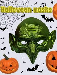 Green Long Nose Elf Mask Halloween Carnival Party Dress-Up Props Personalized Funny Mask - Multicolor - View 3
