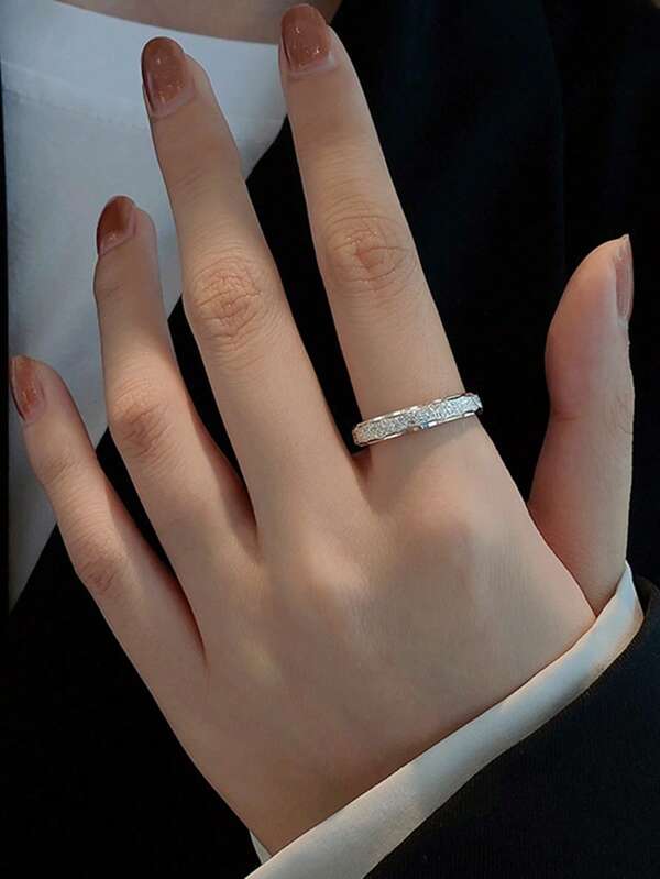 Bague réglable simple et élégante en argent sterling 925, cadeau idéal pour la famille, les amis et les couples