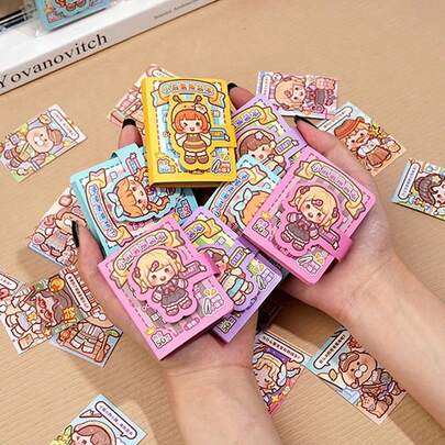 红薯装扮贴纸迷你豆笔记本可爱裁剪自由手账贴创意场景装扮贴纸笔记本