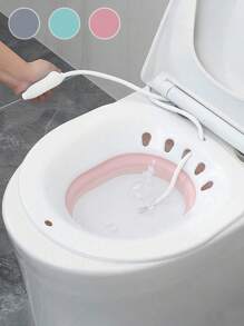 1个可折叠便携式坐浴盆，适用于产后妈妈、新妈妈、孕妇，缓解痔疮，清洁会阴，促进产后恢复 | 日常家用浴室配件 | 可重复使用的旅行坐浴盆 | 情人节礼物 | 浴室用品 - 粉色 - 查看 9