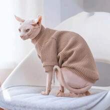 Hairless Cat Autumn/Winter Clothes, Sphynx Devon Elastic Fashion Moisture-Proof Warm Soft Sweater, Suitable For Medium & Small Cats, Machine Washable