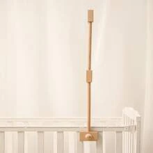 Soporte de campana de cama cuadrado de madera, accesorio de cuna para bebé, estante colgante multifuncional para juguetes de bebé, base giratoria de fácil instalación para atraer la atención del bebé
